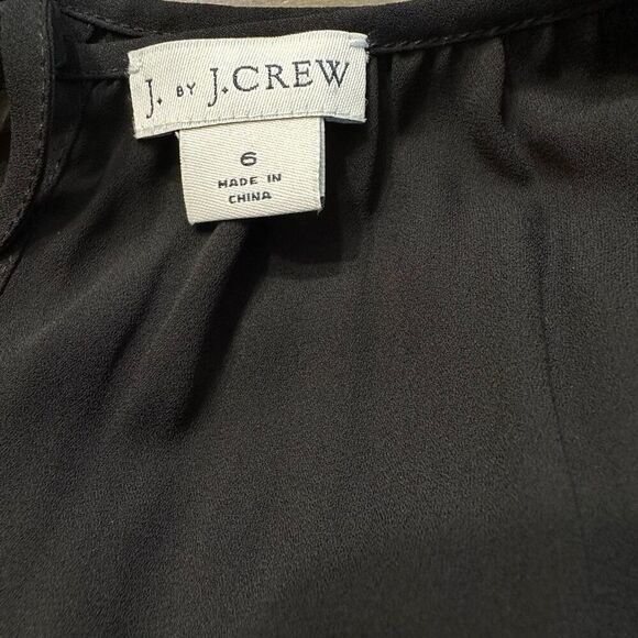 J by J. Crew Long-sleeve Key-Hole Back top size 6 Black - Picture 4 of 5